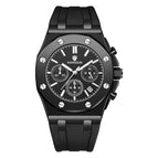 Kimsdun Men's Silicone strap Three Eyes Multifunctional Chronograph Waterproof Calendar Quartz Watch Fashion Men's Watch K-1224B