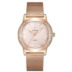 WWOOR 8877 New Diamond Women's Watch Mesh Belt Quartz Waterproof Casual Watch 8877