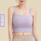 Yoga top Running Exercise Vest Square Collar Back Shaping Padded Quick-Drying Yoga Clothes Vest Women's Sportswear T-shirt MZ30