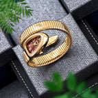 MISSFOX Women's Watches Snake Shape Luxury Wrist Watch For Women Steel Unique Gold Quartz Ladies Watch Clock Relogio Feminino
