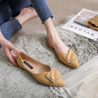 Korean shoes women 2022 new flat sole single shoes women's large size pointed head shoes office lady causal flat shoes 222-4
