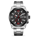 Megir Men's Watch Business Sports Multi-Function Timing Steel Belt Quartz Watch 2063