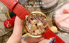Dimini Little Golden Pig Transit Ladies Watch Leather fashion lovely Watch Waterproof Quartz women Watch 88246