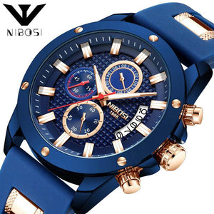 Relogio NIBOSI 2333 Mens Watches Top Brand Luxury Unique Sport Watch Men Quartz Clock Waterproof Wrist Watch Silicone Montre Homme