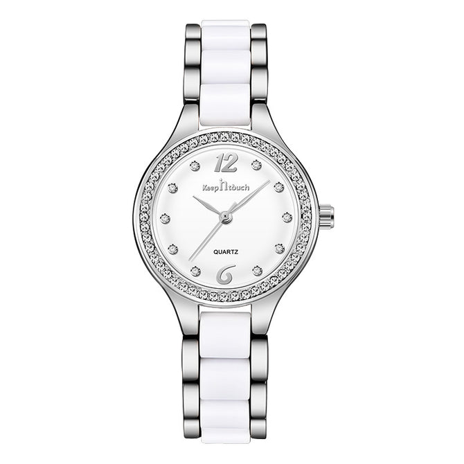 New Ceramic Ladies Watch Quartz Watch Simple Waterproof Diamond Watch Women's K-8058