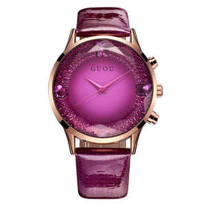 GUOU 8107 Ladies' Watch INS Online Celebrity Waterproof Fashion Big Dial Leisure Versatile Watch Female Quartz Watch
