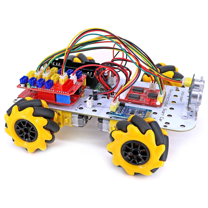 360 Degree Omnidirectional 4WD Smart Robot Car Kit Bluetooth-compatible Control Easy-plug Colorful XH 2.54mm Socket for Arduino