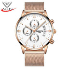 NIBOSI 2309 Men Watch Chronograph Sport Mens Watches Top Brand Luxury luminous Waterproof Full Steel Quartz Gold Clock Men