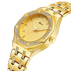 MISSFOX watch new fashion ins niche trend Korean version gold diamond waterproof quartz ladies watch 2717