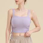 Yoga top Running Exercise Vest Square Collar Back Shaping Padded Quick-Drying Yoga Clothes Vest Women's Sportswear T-shirt MZ30
