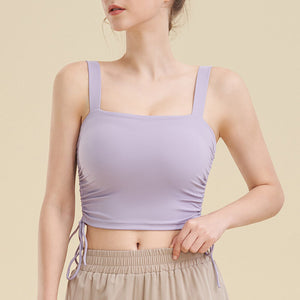 Yoga top Running Exercise Vest Square Collar Back Shaping Padded Quick-Drying Yoga Clothes Vest Women's Sportswear T-shirt MZ30