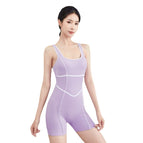 Yoga Jumpsuit One-Piece Women's 2023 Summer New Slim Shaping Workout Clothes with Chest Pad Quick-Drying Dancing Dress
