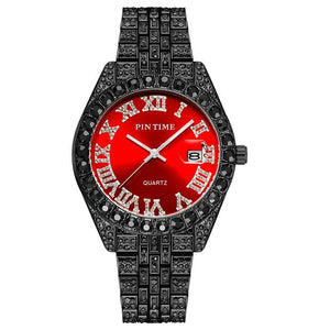 Pintime Watch Men's Quartz Popular Watch Diamond Dial casual men Simple calendar watch 1573