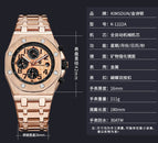 KIMSDUN Men's Watch Fashion Steel Band Three Eyes Waterproof Multifunctional Automatic Mechanical men's casual Watch K-1222A