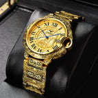 ONOLA ON3813 classic fashion retro men's large plate gold watch steel strap watch men's