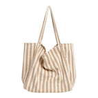 Korean retro art handbag simple small fresh striped canvas bag casual fashion large-capacity one-shoulder handbag SR1089TW