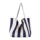 Korean retro art handbag simple small fresh striped canvas bag casual fashion large-capacity one-shoulder handbag SR1089TW
