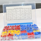 373Pcs  24value  Assorted Insulated Electrical Wire Terminals Crimp Connector Spade Butt Ring Fork Set #4 to 1/4"