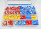 373Pcs  24value  Assorted Insulated Electrical Wire Terminals Crimp Connector Spade Butt Ring Fork Set #4 to 1/4"