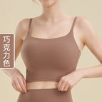 Women Lycra Sports Vest Workout Top Outer Wear Camisole Women's Back Shaping sports Yoga running dancing Bra MZ06