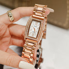 GUOU 8225 Women's Watch Bucket Fashion Simple Steel Belt Women's Watch Waterproof Quartz Women's Rhinestone Ladies Watches