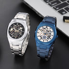 Fashion Square men Watch BESTWIN Hollow Men's Watch Butterfly Clasp Men's casual Quartz Watch 983-1