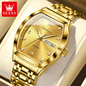 OLEVS OLEVS5528 men's watch barrel shaped business authentic calendr men's casual watch