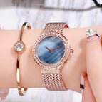 GEDI 82006 Fashion Casual Watch Korea style Women Elegant Luxury Stainless Steel Waterproof Ladies Diamond Rhinestone Analog Quartz Wristwatch