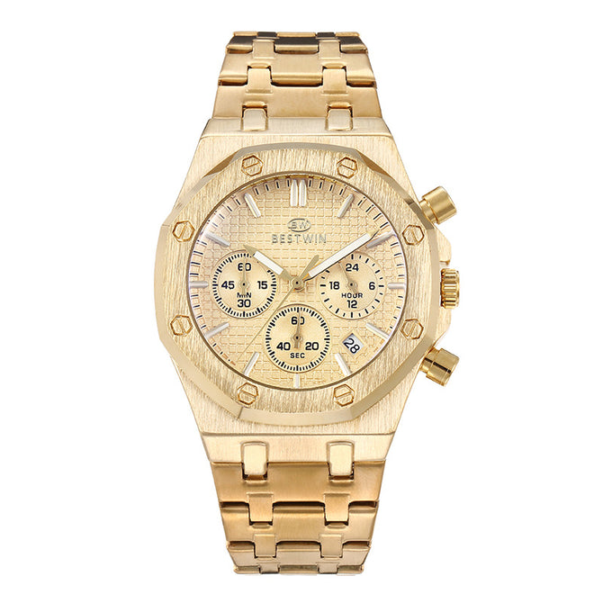 Alloy multi-functional sports watch BESTWIN men's watch dial luminous waterproof men's watch butterfly buckle 946