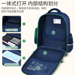 2023 New British Style Children's Schoolbag Boys and Girls Primary School Students Burden Reduction Spine-Protective Backpack DCTN-2820