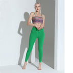 2023 yoga suits Elegant Vintage Printed Top Bamboo Green Pants Yoga Clothes Two-Piece Set Women's Training Fitness running Suit TZ-221103