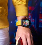 Pintime 2023 New Quartz men's Watch Live Popular Tourbillon Hollow out Trendy Men's quart Casual Watch 8133
