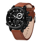 WWOOR Leather Watch Waterproof Men's Watch Quartz Fashion Sports Style Men's Quartz 8882