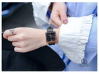 【Large stock】 New Arrive GUOU Women Watches Fashion Square Watch Women Top Luxury brand Leather Watch Clock