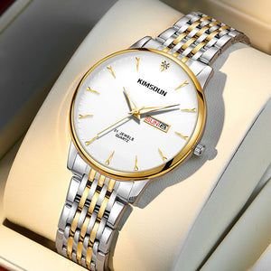 KIMSDUN new watch men's fashion watch double calendar stainless steel belt luminous waterproof high-end quartz watch K-1802B