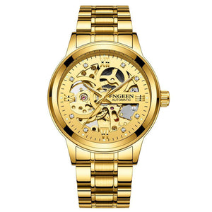 Fngeen Mechanical Watch Men's Black King Kong Men's Watch Waterproof Korean Business Gift Tourbillon Hollow Watch 6018
