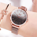 GEDI 12000 Starry Sky Women Fashion Casual Watch Elegant Luxury Stainless Steel Magnetic Strap Waterproof Ladies Diamond Rhinestone Analog Quartz Wristwatch