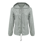 Lightweight outdoor Hooded Cardigan zipper rainproof jacket blouse