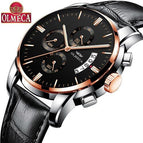 OLMECA Men Watch Chronograph Sport Mens Watches Top Brand Luxury Waterproof Full Steel Quartz Gold Clock Men Relogio Masculino