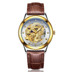 LAOGESHI dragon and phoenix couple watch mechanical hollow luminous leather watch automatic mechanical watch 3688