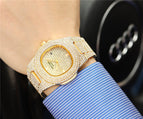 PINTIME Steel band Watch Baida diamond studded sky star men's and women's watches calendar quartz watch