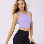 2021 summer new yoga vest women gathering hollow beauty back fitness running sports top yoga vest 9082
