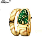 Missfox watch women's fashion personalized snakehead Bracelet Stainless Steel Diamond snake watch women