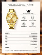 OLEVES Watch for men gold diamond waterproof luminous business causal quartz men watch 5563 MEN