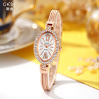 GEDI new full diamond personality niche oval watch ladies light luxury fashion bracelet quartz watch feminine temperament 2754