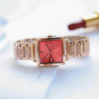 GUOU 8096 Watch Square Fashion Simple Steel Band Woman Watch Scale Waterproof Quartz Watch Women's Watches