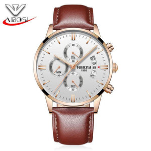 NIBOSI 2309 Men Watch Chronograph Sport Mens Watches Top Brand Luxury luminous Waterproof Full Steel Quartz Gold Clock Men