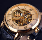 Forsining Men's Fashion Retro Hollow-out Transparent Mechanical manual Watch men's casual watch SLZa26