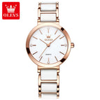 OLEVS 5877 Korean Fashion Korea Ceramic Waterproof for Women Quartz Watch