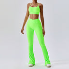 New Leisure Sports Yoga women Suit Thread Wide Leg Micro Horn Pilates Back Fitness running yoga Suit Set TZ8056-6 TZ8056-7